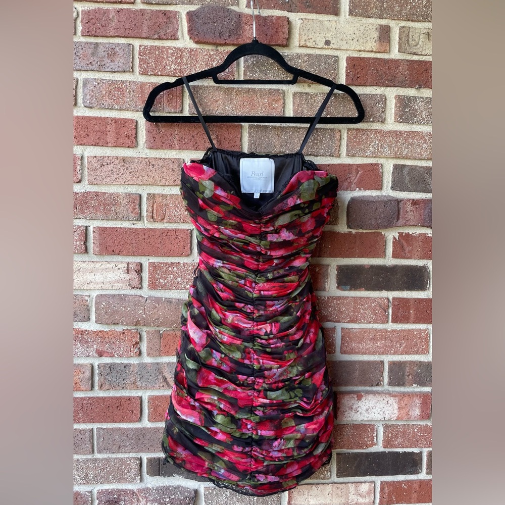 Pearl Georgina Chapman by Marchesa Floral Lace Bustier Dress Sz 6